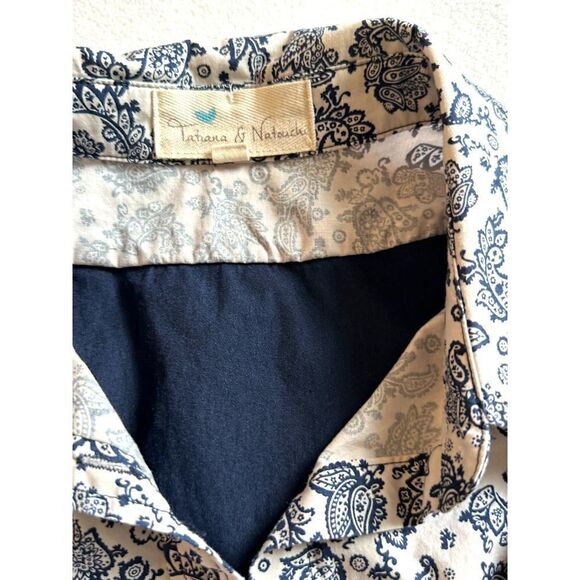 Tatiana & Natouchi Women's Navy/Cream Fit & Flare Paisley Size XL Dress - Picture 4 of 9